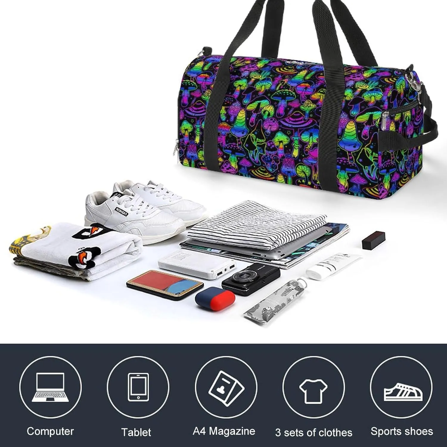 Paisley Navy Blue Pattern Fitness Bag with Large Capacity Backpack And Waterproof Bag