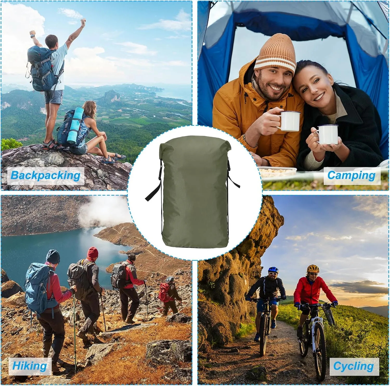 PATIKIL Compression Stuff Sack, Waterproof Sleeping Bag Storage Sack for Backpacking Camping