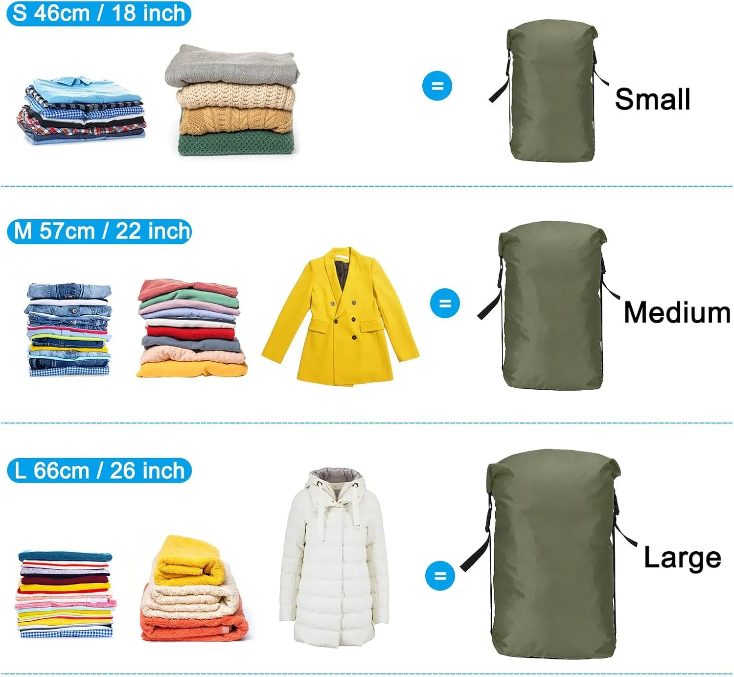 PATIKIL Compression Stuff Sack, Waterproof Sleeping Bag Storage Sack for Backpacking Camping