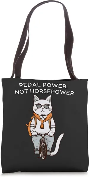 Pedal Not Horsepower: Humorous Bike Commuter Tote Bag