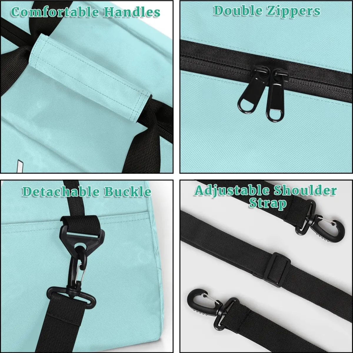 Personalized Cheerleader Bag Cheer Duffel Bag Customized Cheerleaders Bag with Your Name Travel Overnight Bag Gym Bag, Mint Blue