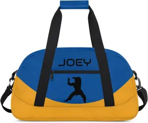 Personalized Martial Art Bag Duffel Bag for Boys Girls, Custom Taekwondo Karate Bag for Travel Weekender Practice Blue Yellow