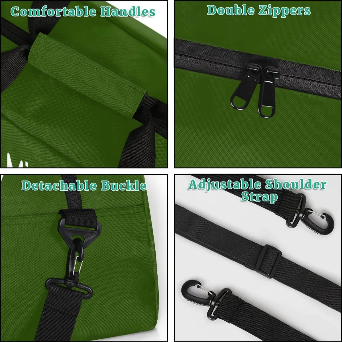 Personalized Martial Art Bag Duffel Bag for Boys Girls, Custom Taekwondo Karate Bag for Travel Weekender Practice Green