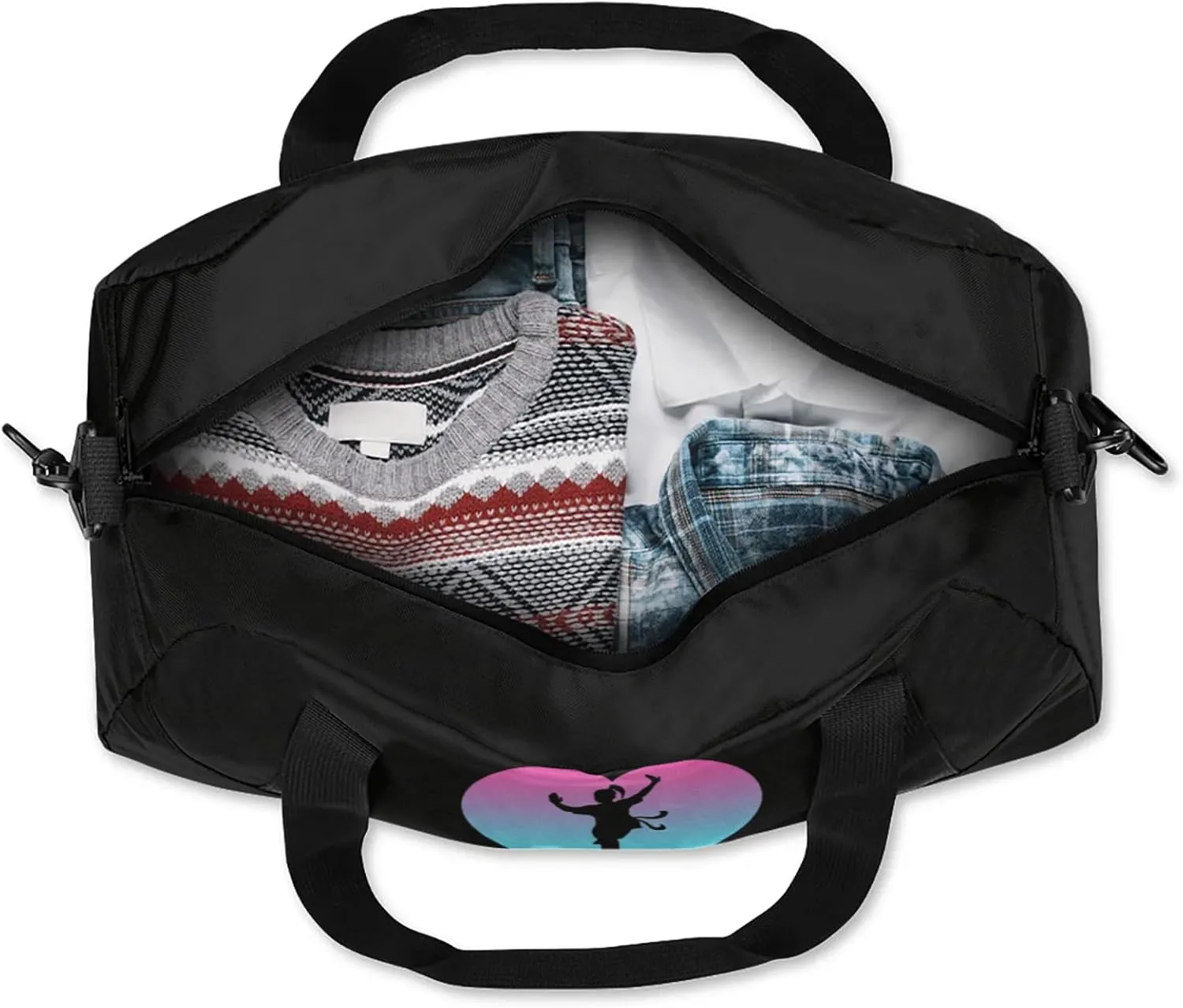 Personalized Sport Duffel Bag Custom Martial Art Sports Bag with Name Travel Overnight Shoulder Bags Customized Gifts for Women Men, Pink Blue