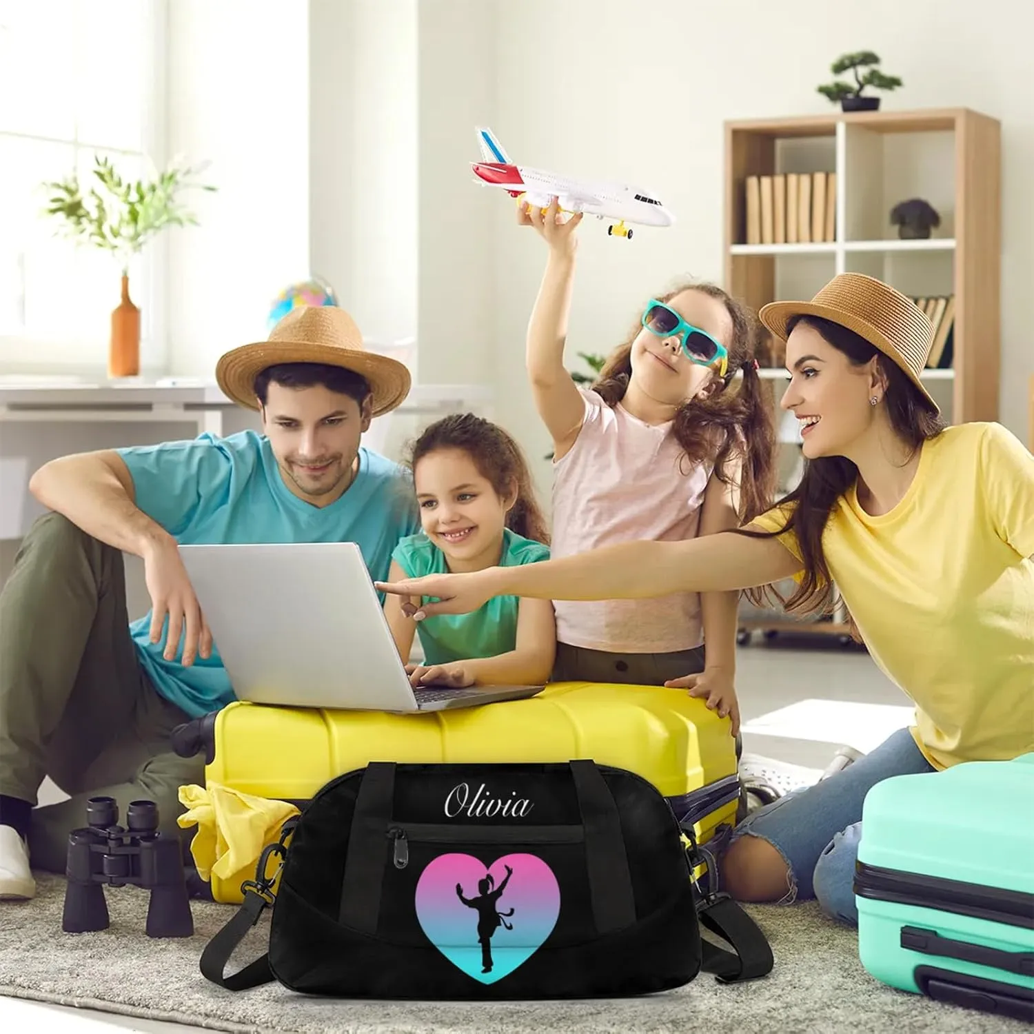 Personalized Sport Duffel Bag Custom Martial Art Sports Bag with Name Travel Overnight Shoulder Bags Customized Gifts for Women Men, Pink Blue