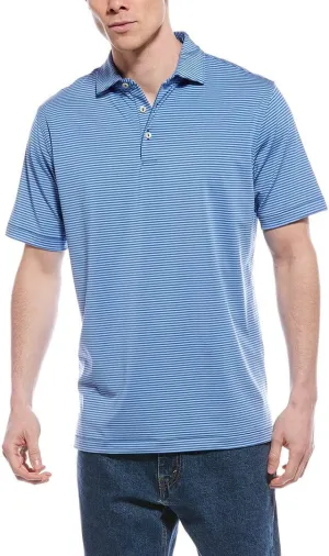 PETER MILLAR Mens Hales Performance Jersey Polo Shirt, M, Blue