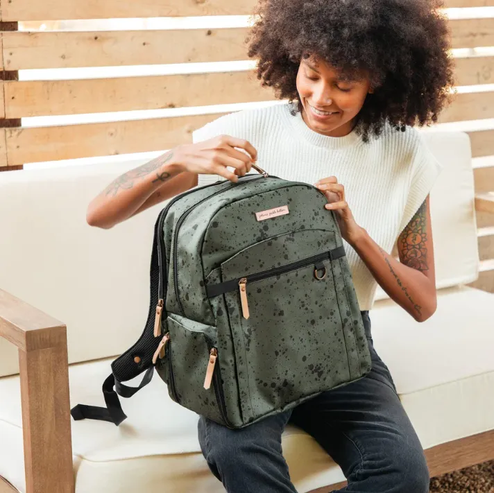 Petunia Pickle Bottom 2-in-1 Provisions Breast Pump & Diaper Bag Backpack in Olive Ink Blot