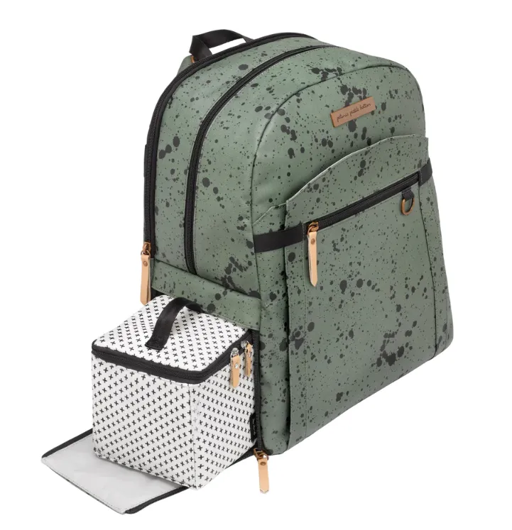 Petunia Pickle Bottom 2-in-1 Provisions Breast Pump & Diaper Bag Backpack in Olive Ink Blot