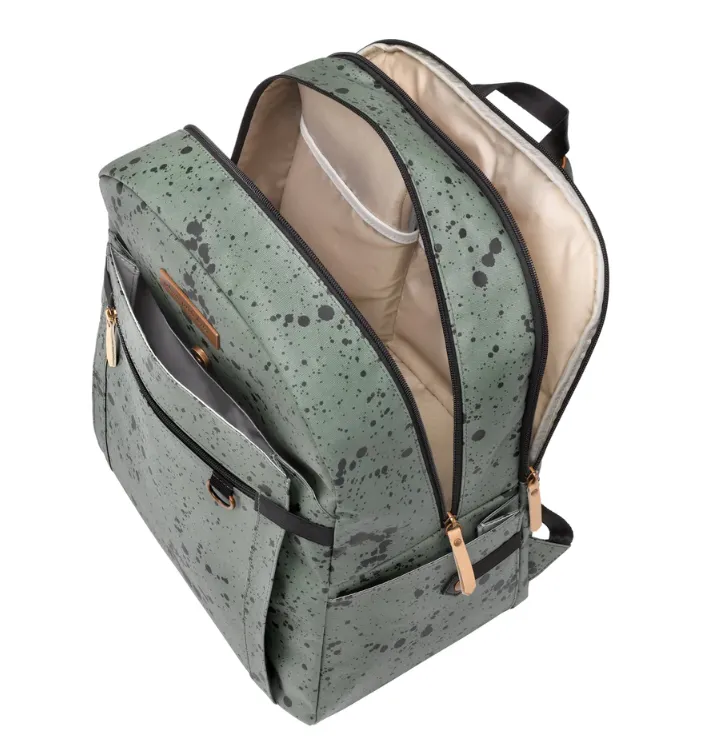 Petunia Pickle Bottom 2-in-1 Provisions Breast Pump & Diaper Bag Backpack in Olive Ink Blot