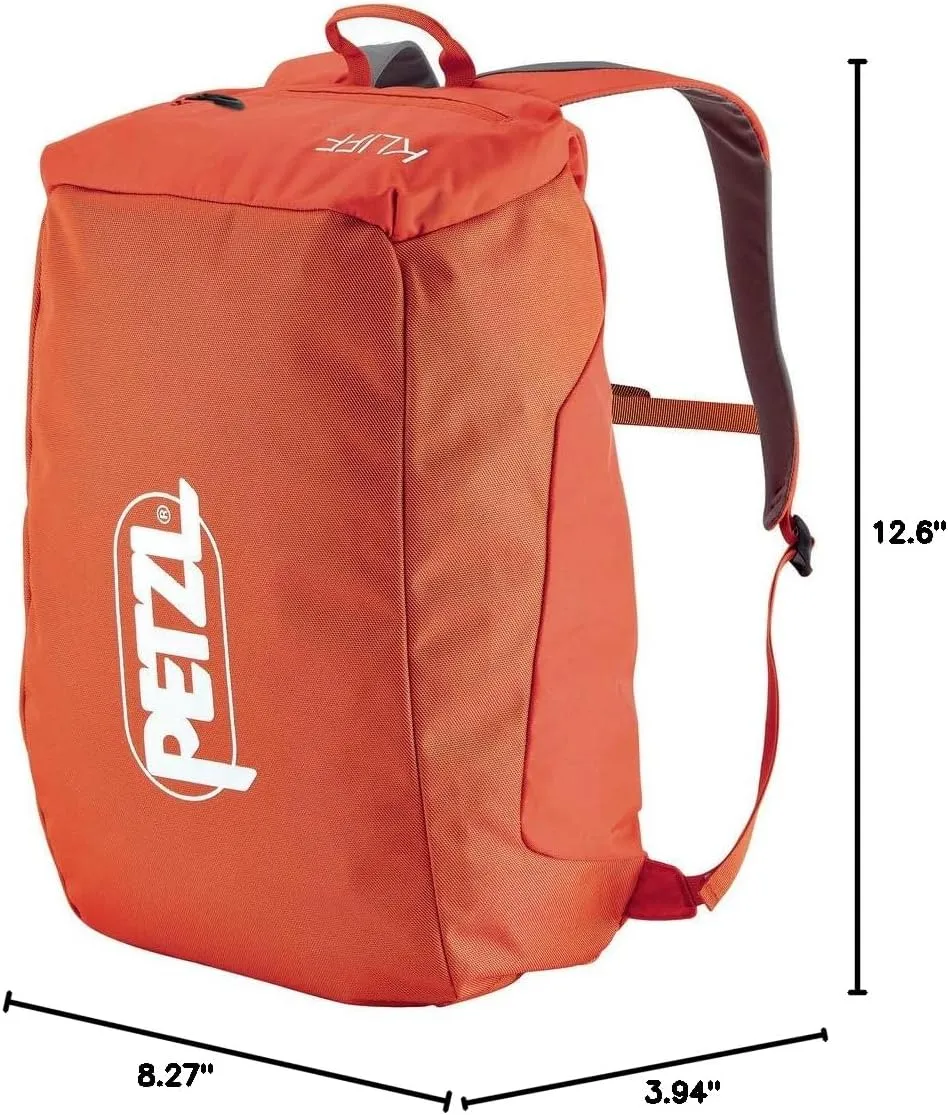 PETZL KLIFF Rope Bag - 36-Liter Rope Bag for Sport Climbing With Removable Tarp - Red/Orange