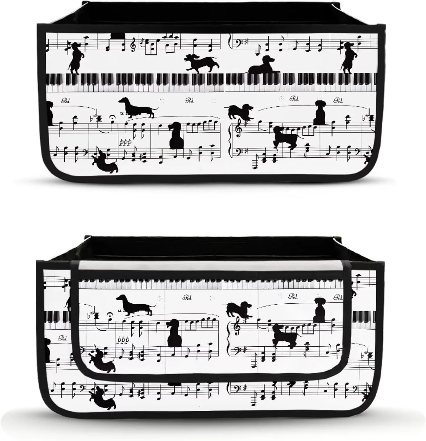 Piano Music Note Rollator Bag Folding Bag Tote Organizer Pouch Storage to Walkers for Senoirs Walker Accessories for Elderly Senior