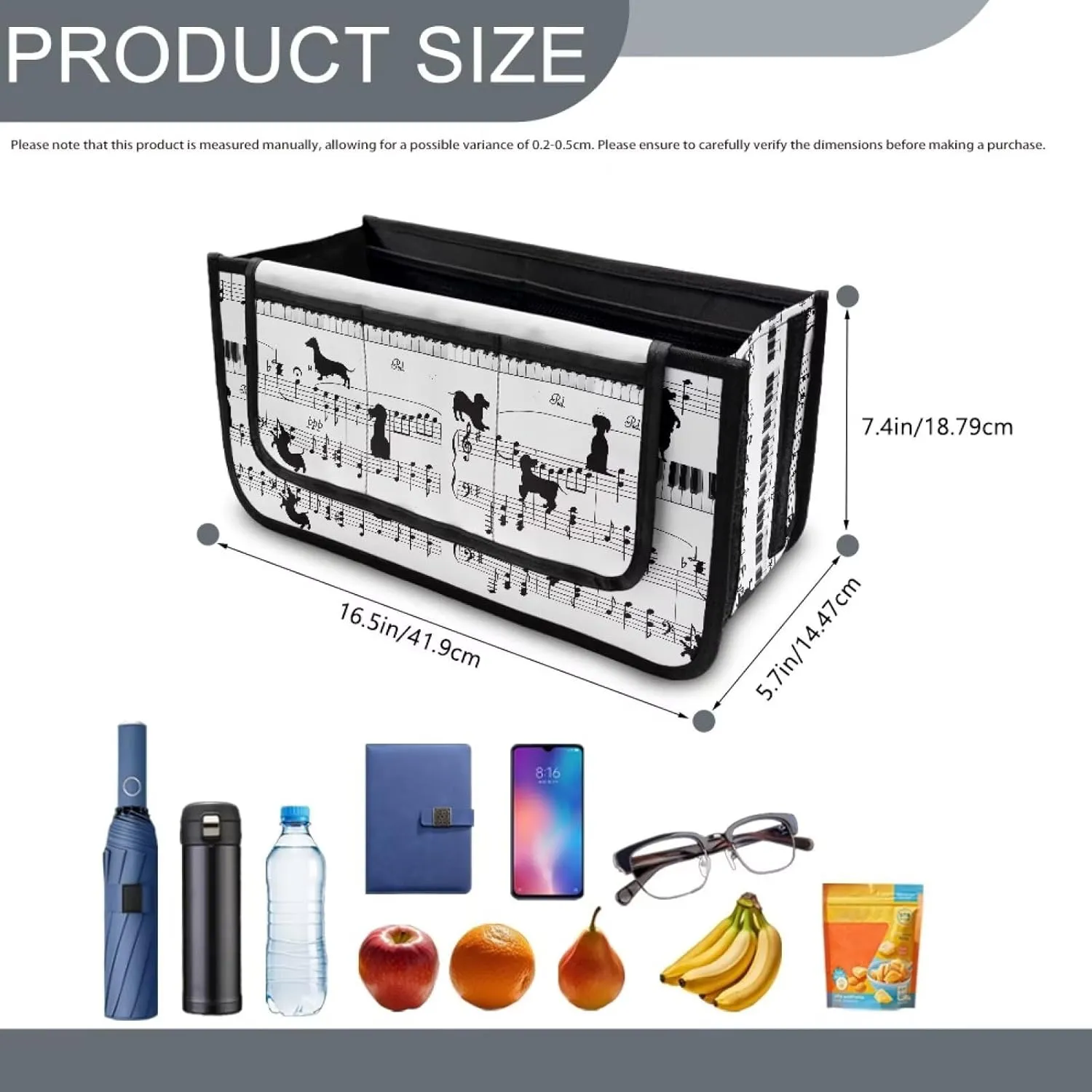 Piano Music Note Rollator Bag Folding Bag Tote Organizer Pouch Storage to Walkers for Senoirs Walker Accessories for Elderly Senior
