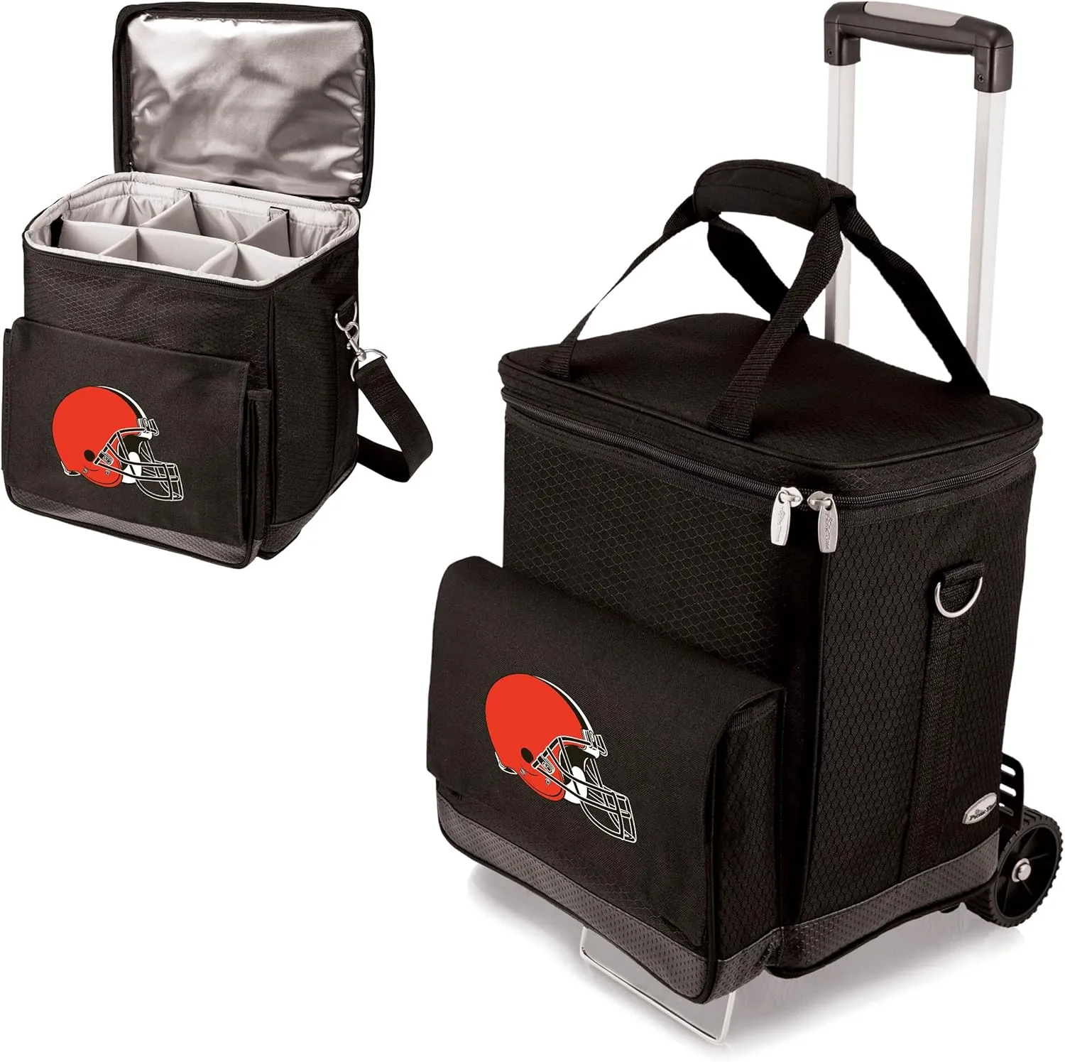 PICNIC TIME NFL Unisex-Adult NFL Cellar 6-Bottle Wine Carrier & Cooler Tote with Trolley