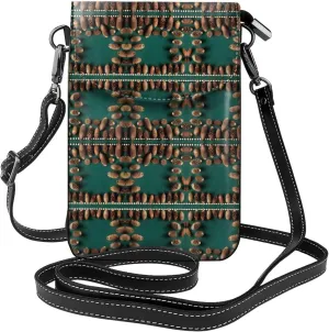 Pine Cone Border Women's crossbody bag, crossbody phone bag, tassel wallet with shoulder strap, best gift for women.