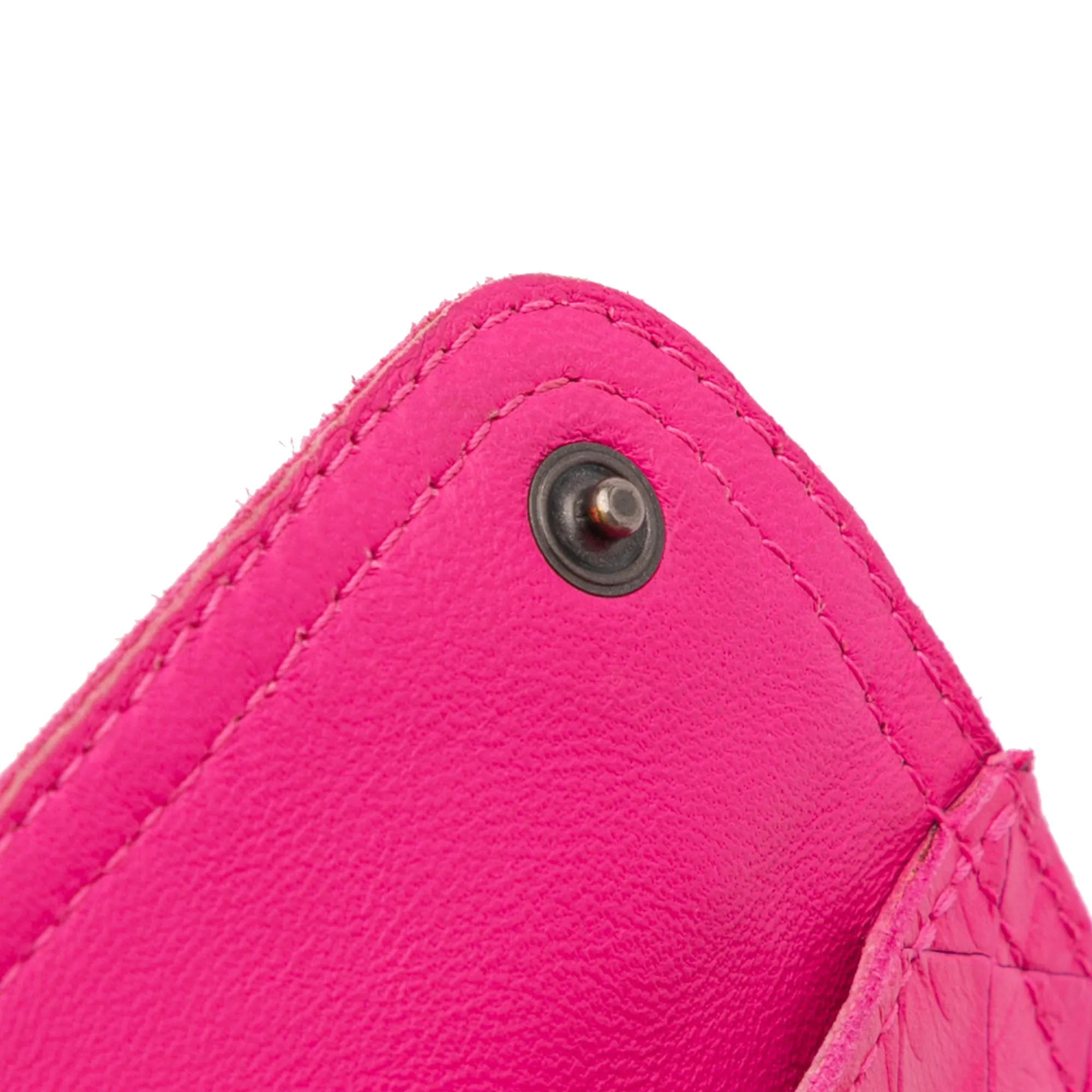 Pink Bottega Veneta Small Calfskin Intrecciomirage Embossed Butterfly Chain Crossbody