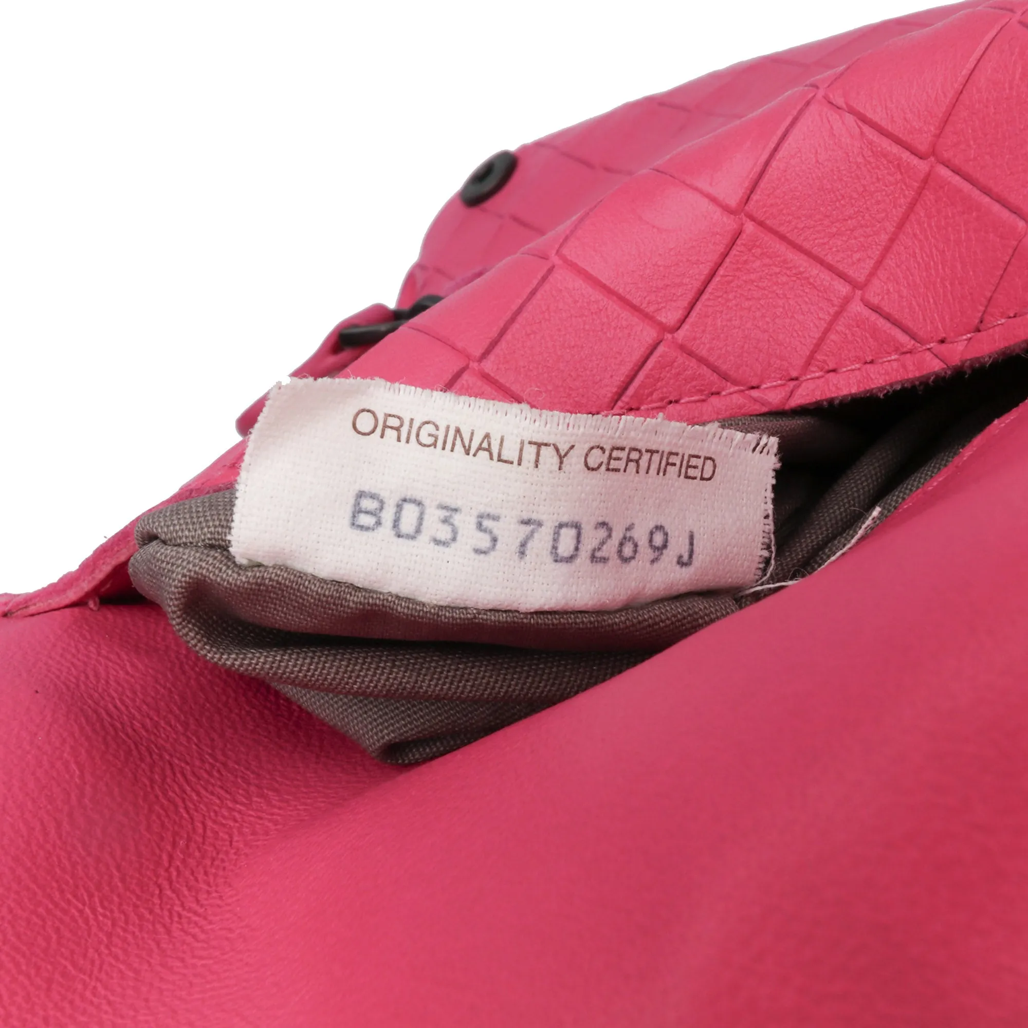 Pink Bottega Veneta Small Calfskin Intrecciomirage Embossed Butterfly Chain Crossbody