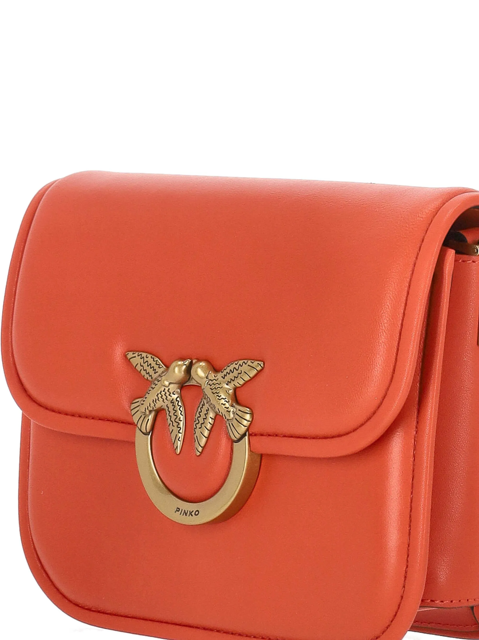 Pinko Love Box Red Antique Gold Bag