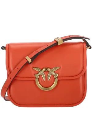 Pinko Love Box Red Antique Gold Bag