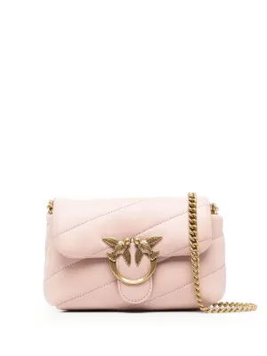 Pinko Love Puff Pink Antique Gold Shoulder Bago