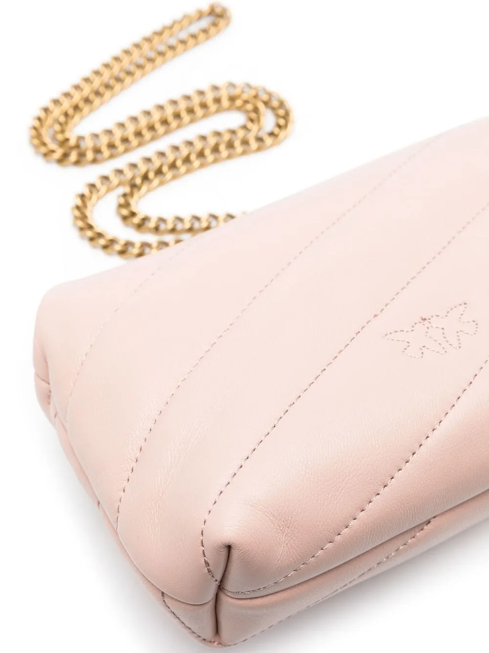 Pinko Love Puff Pink Antique Gold Shoulder Bago
