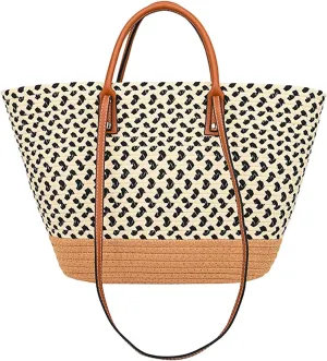 Pocadri Hand-Woven Tote Bag for Women Cotton Rope Beach Travel Large Handbag Shoulder Bag Open Top Handle Purse