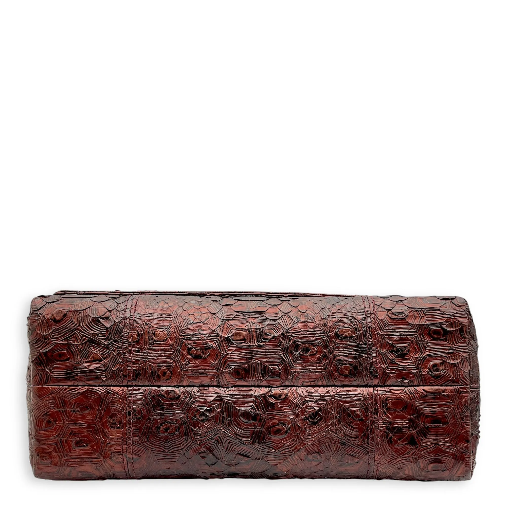 Pocket-friendly Big savings Gold hardware Leather, Shoulder 29x18x12cm Python in Flap Bag Burgundy Paris-Byzance Seasonal