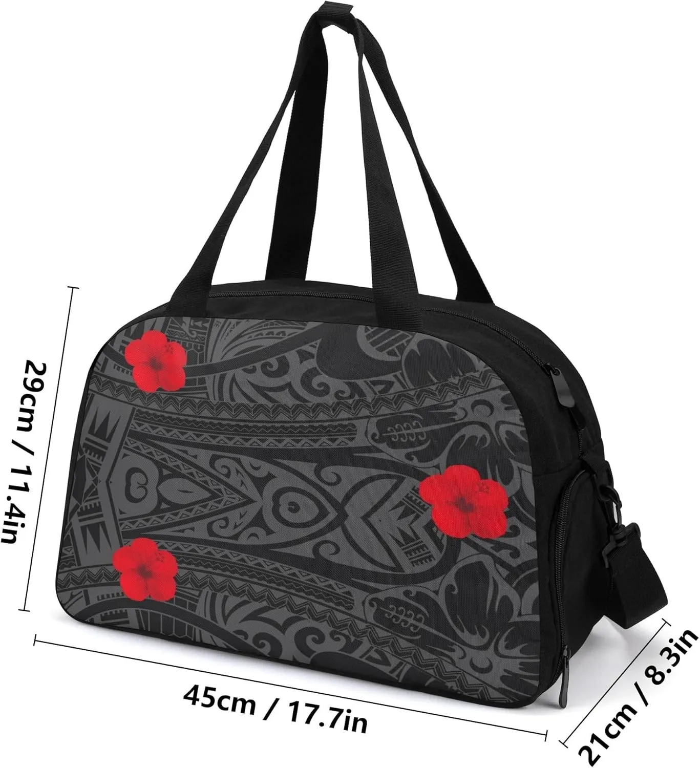 Polynesian Custom Travel Bag Pattern Personalized Portable Storage Bag Travel Camping Bag Vintage Tribal Print Handbag