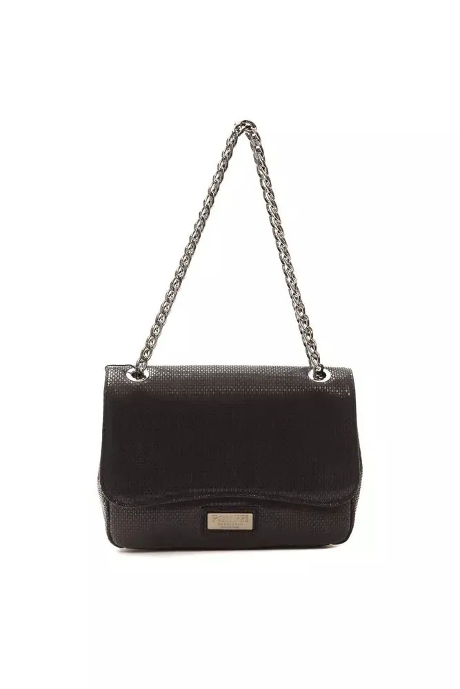 Pompei Donatella Womens Black Leather Crossbody Bag