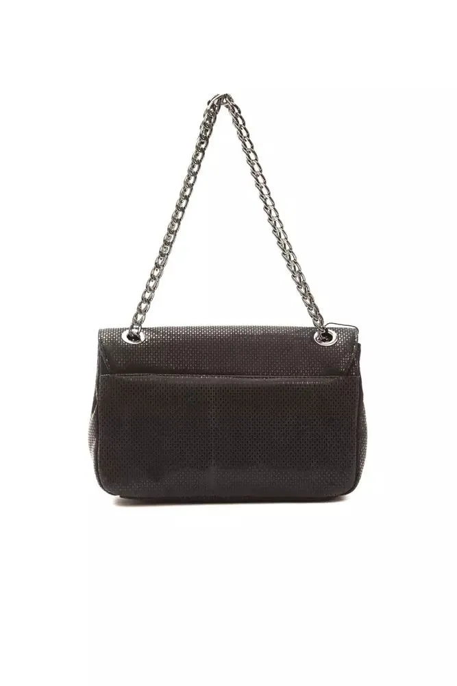 Pompei Donatella Womens Black Leather Crossbody Bag