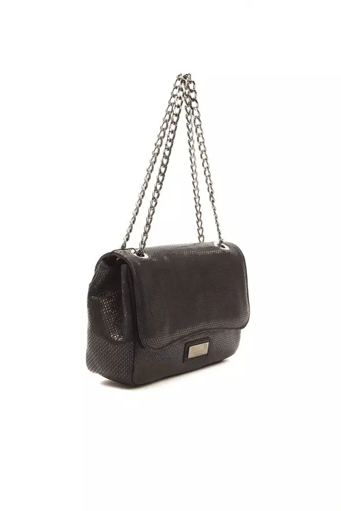 Pompei Donatella Womens Black Leather Crossbody Bag