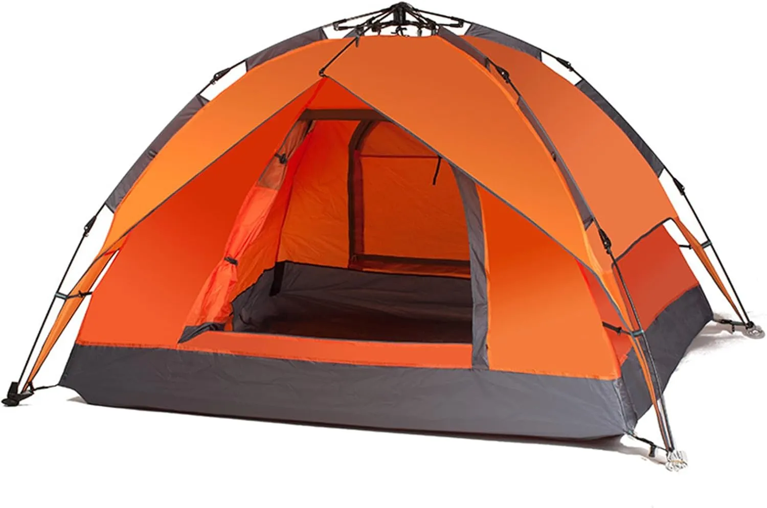 Portable Generic Pop Up Tent,3-4 Persons Camping Tent Waterproof Instant Automatic Easy Set Up Dome Tent for Holiday Hiking (Orange)