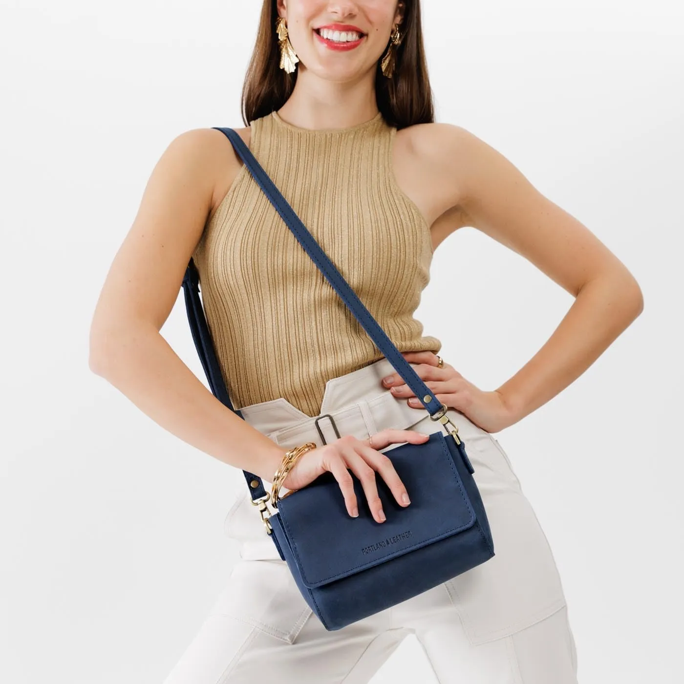Portland Leather Goods Metro Mini Crossbody Bag for Women – Handmade from from the Finest Full-Grain Hides