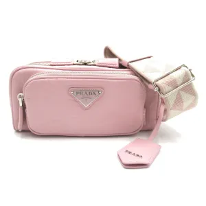 Prada Nappa Antique Leather Multi-Pocket Shoulder Bag Pink Alabaster