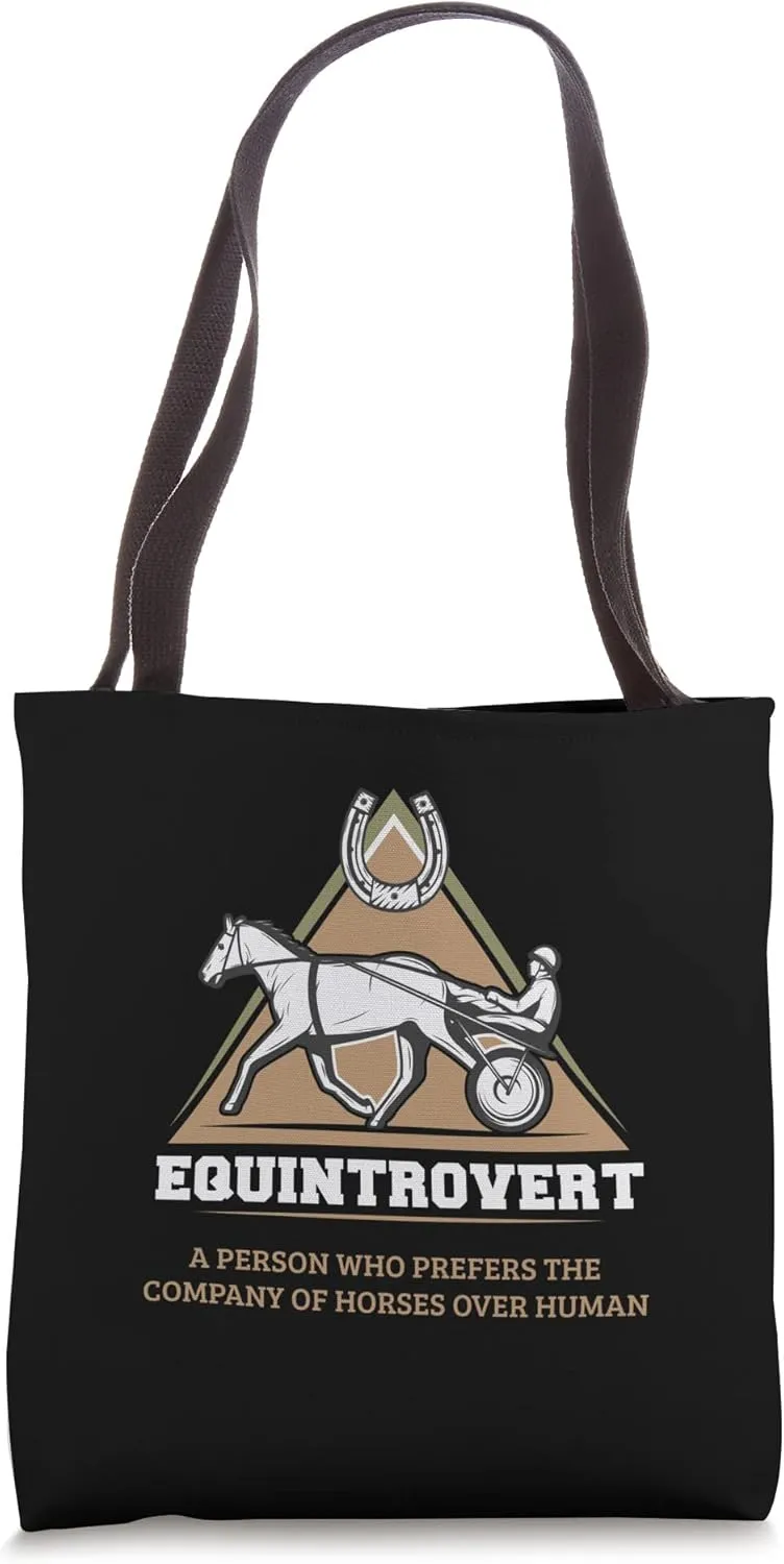 Prefers The Company Of Horse Vehicle Horse Cariage Tote Bag