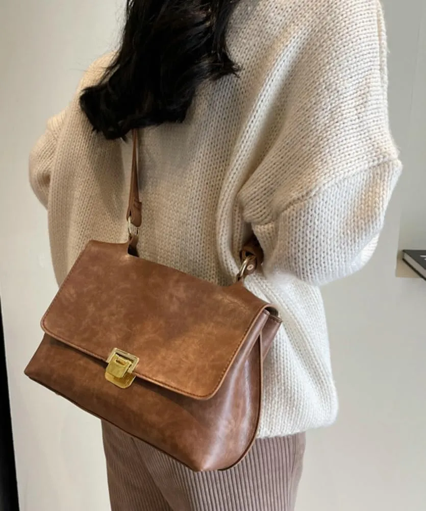 Premium Leather Shoulder Bag for Women Large Capacity Casual Tote Handbag Vintage Crossbody Bag with Adjustable Strap 2024