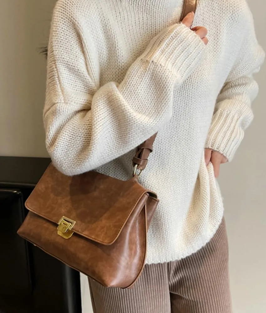 Premium Leather Shoulder Bag for Women Large Capacity Casual Tote Handbag Vintage Crossbody Bag with Adjustable Strap 2024