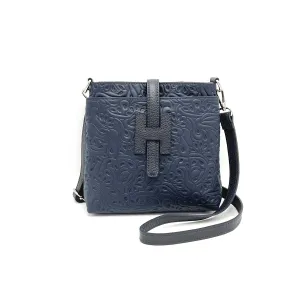 Printed leather shoulder bag, Made in Italy, art. 112608