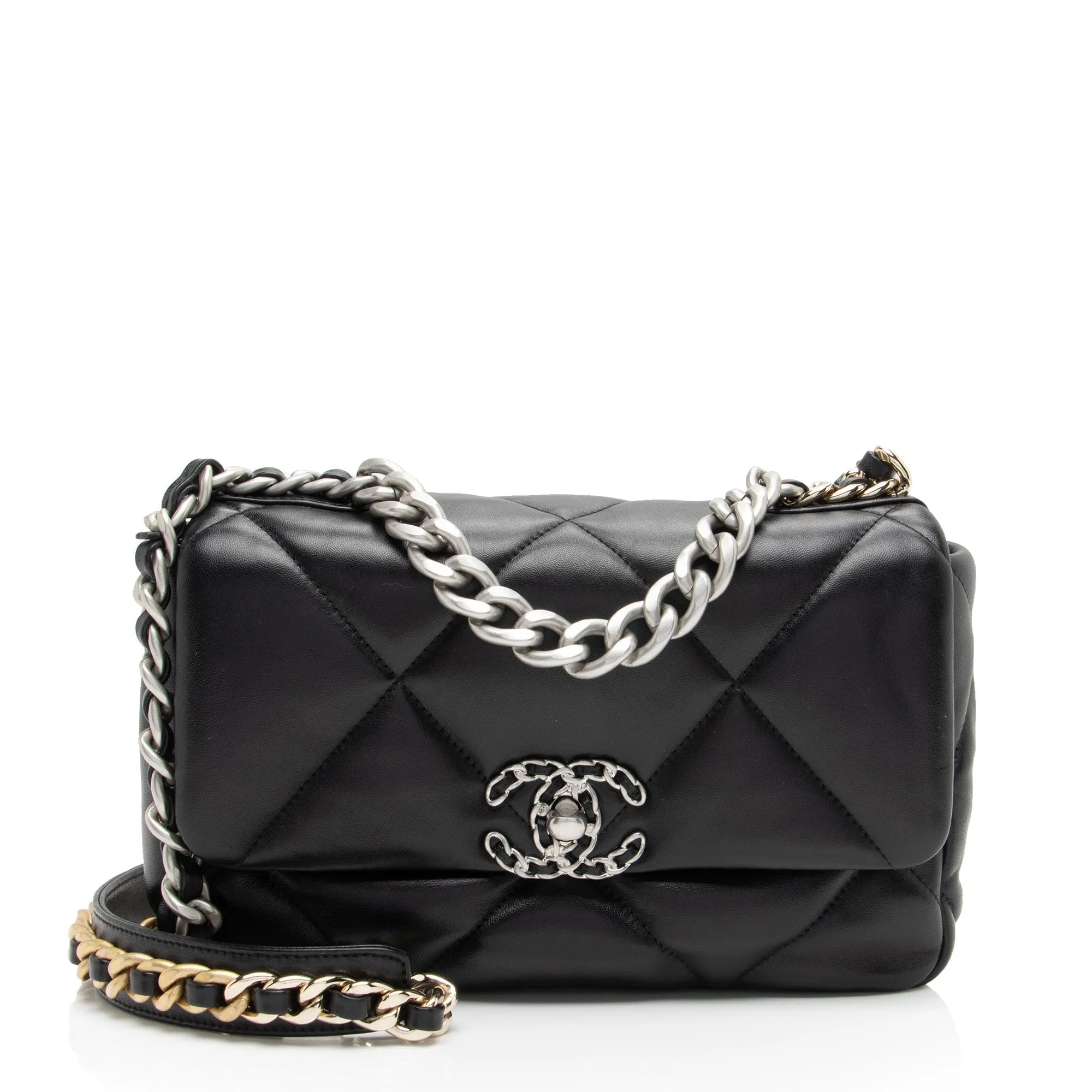 Private sale Flap Efficient customer service Medium Lambskin Shoulder 19 Chanel Bag (SHF-boGp4i)
