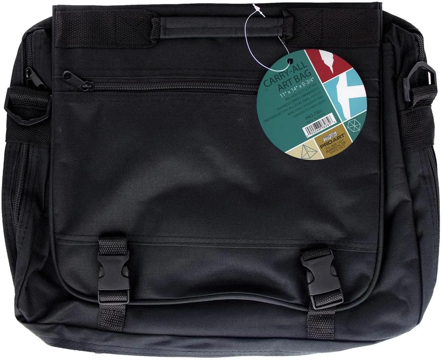 Pro Art, 15-inch x 12-inch x 2-3/4-inch Art Supply Messenger Bag, Black