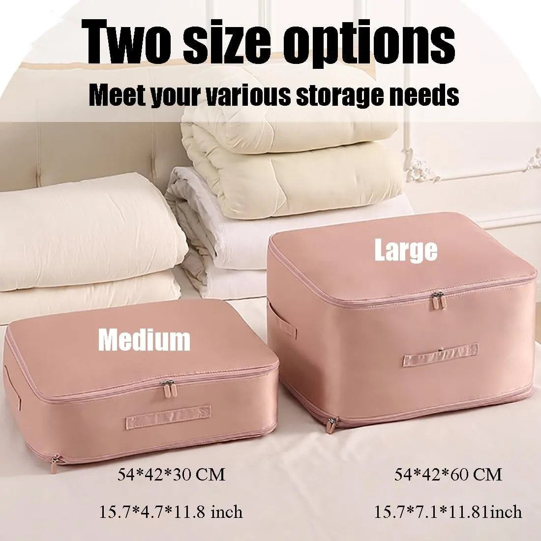 Propositionly Storage Bags, Ultra Space Saving Self Compression Organizer, Propositionly Large Capacity Portable Foldable Travel Clothes Storage Bag (Pink, Medium Large)