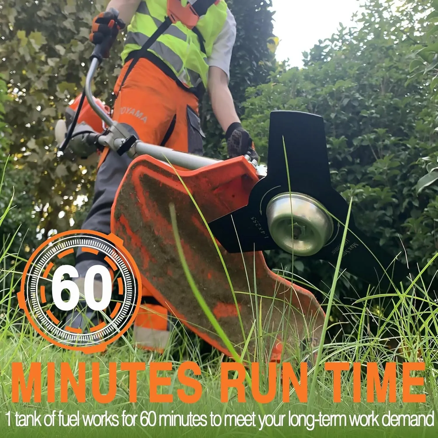 PROYAMA 40cc Gas Powered Brush Cutter, 4-Cycle Weed Eater, 3 in 1 Dual Line Gas String Trimmer and Grass Trimmer, Weed Wacker Extreme Duty…