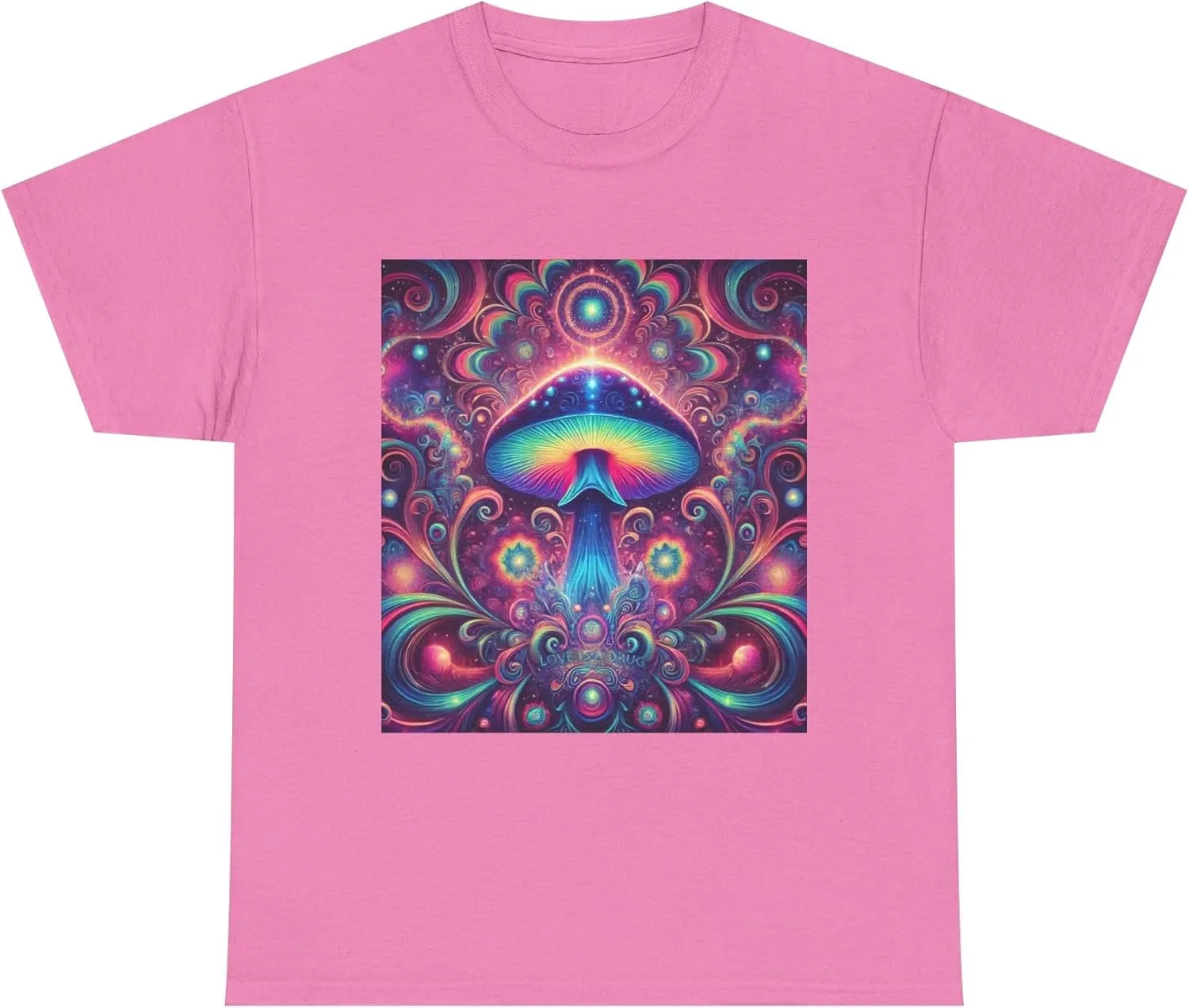 Psychedelic Cosmic Mushroom Tee - Unisex Heavy Cotton Shirt, Boho Style, Festival Wear, Unique Graphic T-Shirt, Eclectic Azalea