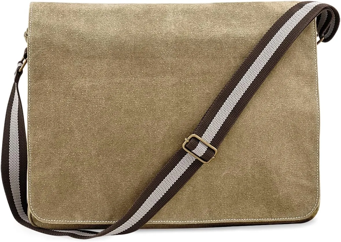Quadra Men's Vintage Canvas Despatch Bag One Size Sahara