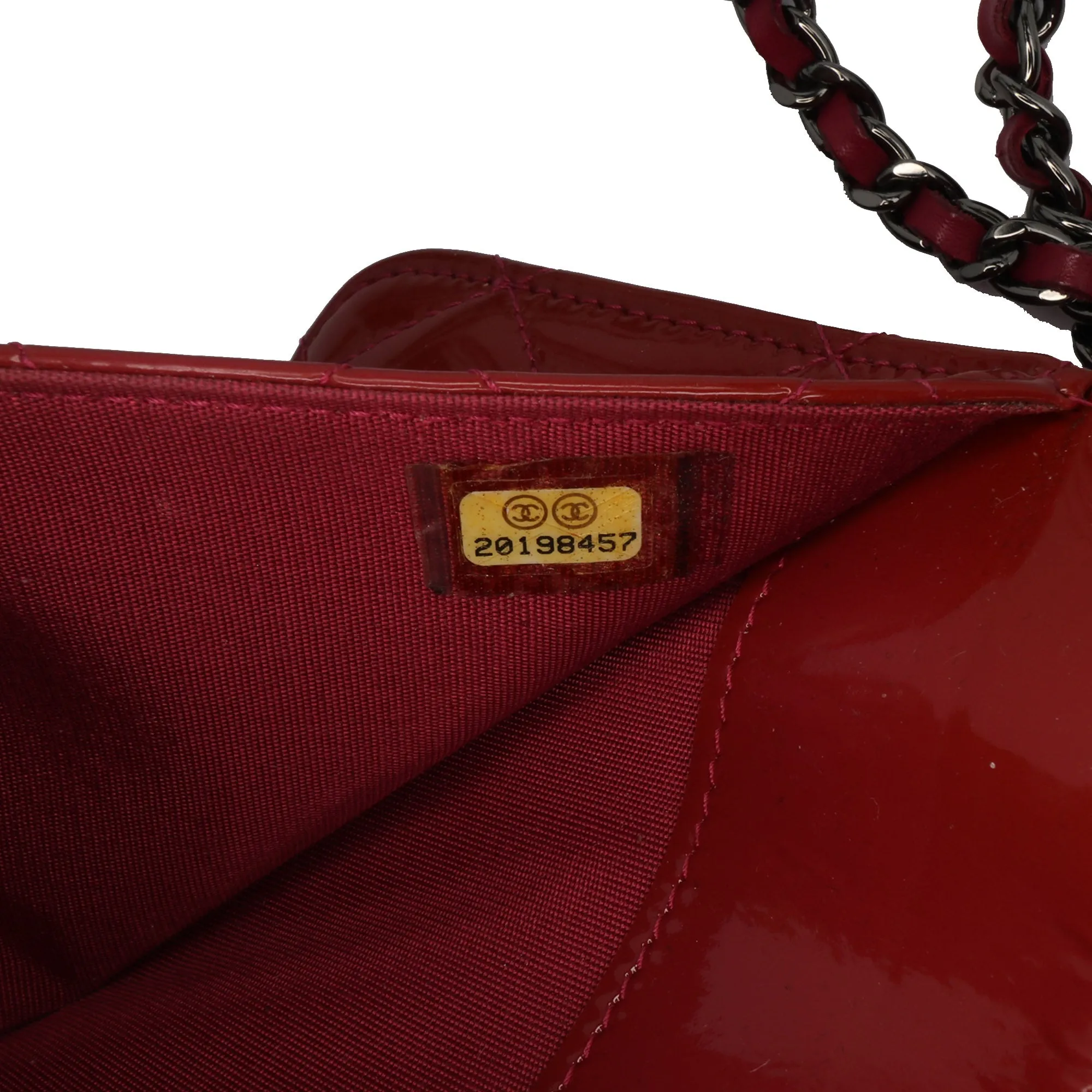 Quilted Patent Brilliant Wallet On Chain
