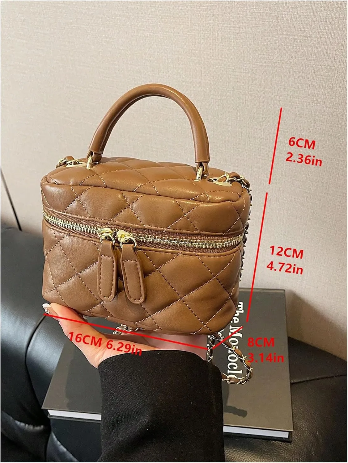 QWINEE Women's Silver Top Handle Crossbody Bag Small Crocodile Embossed Satchel Bag Mini Bucket Handbag