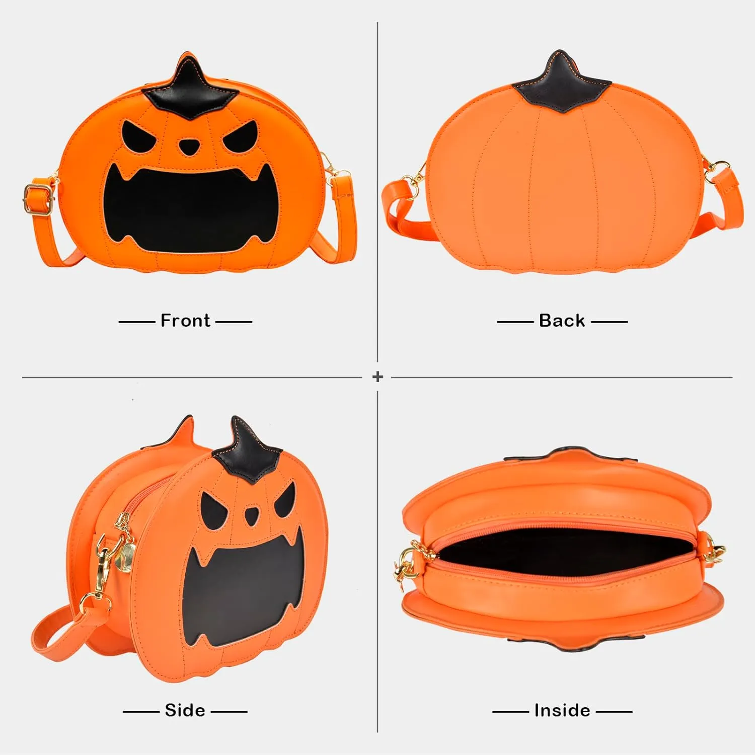 QZUnique Halloween Purses Gothic Novelty Shoulder Bag Pumpkin Coffin Skull Bat Crossbody Bag holiday Party Gift Candy Bag