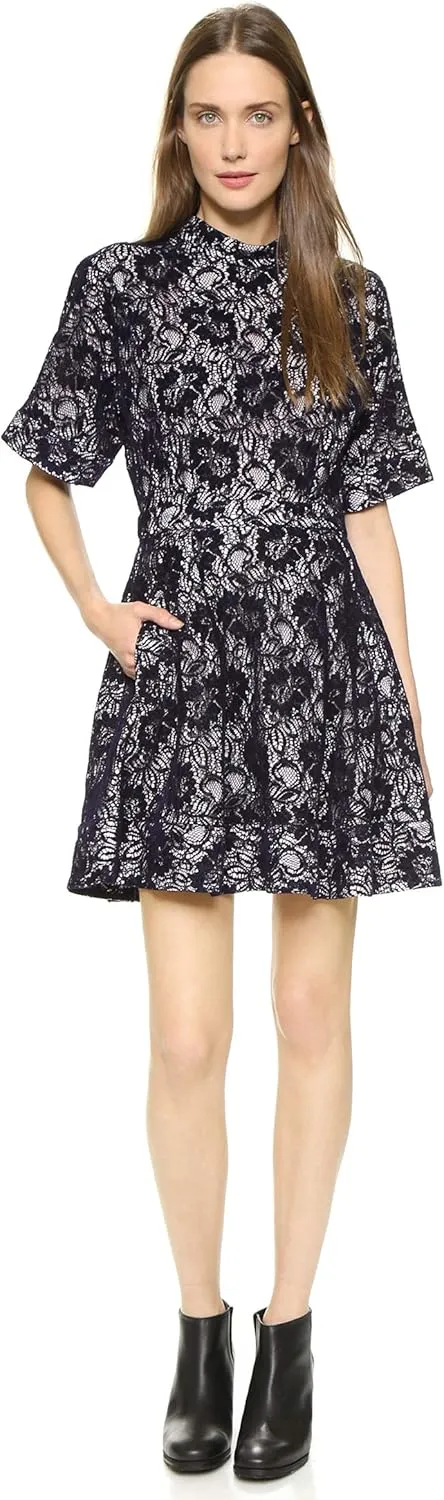 Rachel Comey Strata Lace Dress in Navy