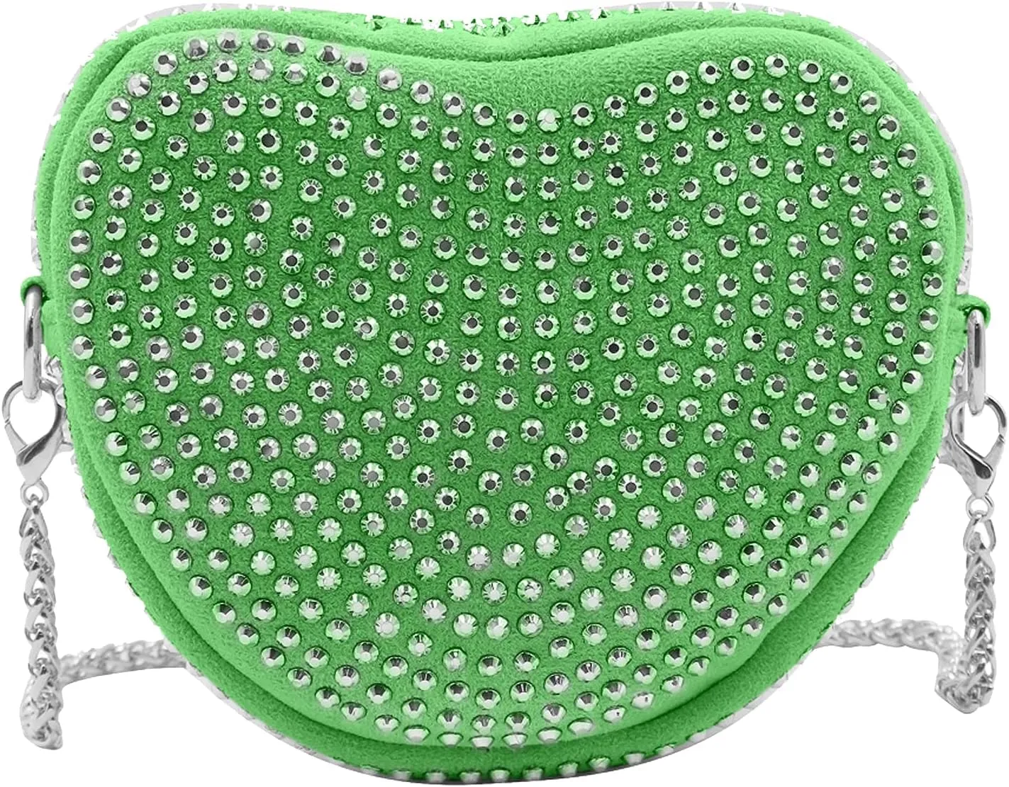 RARITYUS Cute Heart Shaped Purse Bling Rhinestone Crossbody for Women Girls Wallet Shoulder Bag with Chain Strap