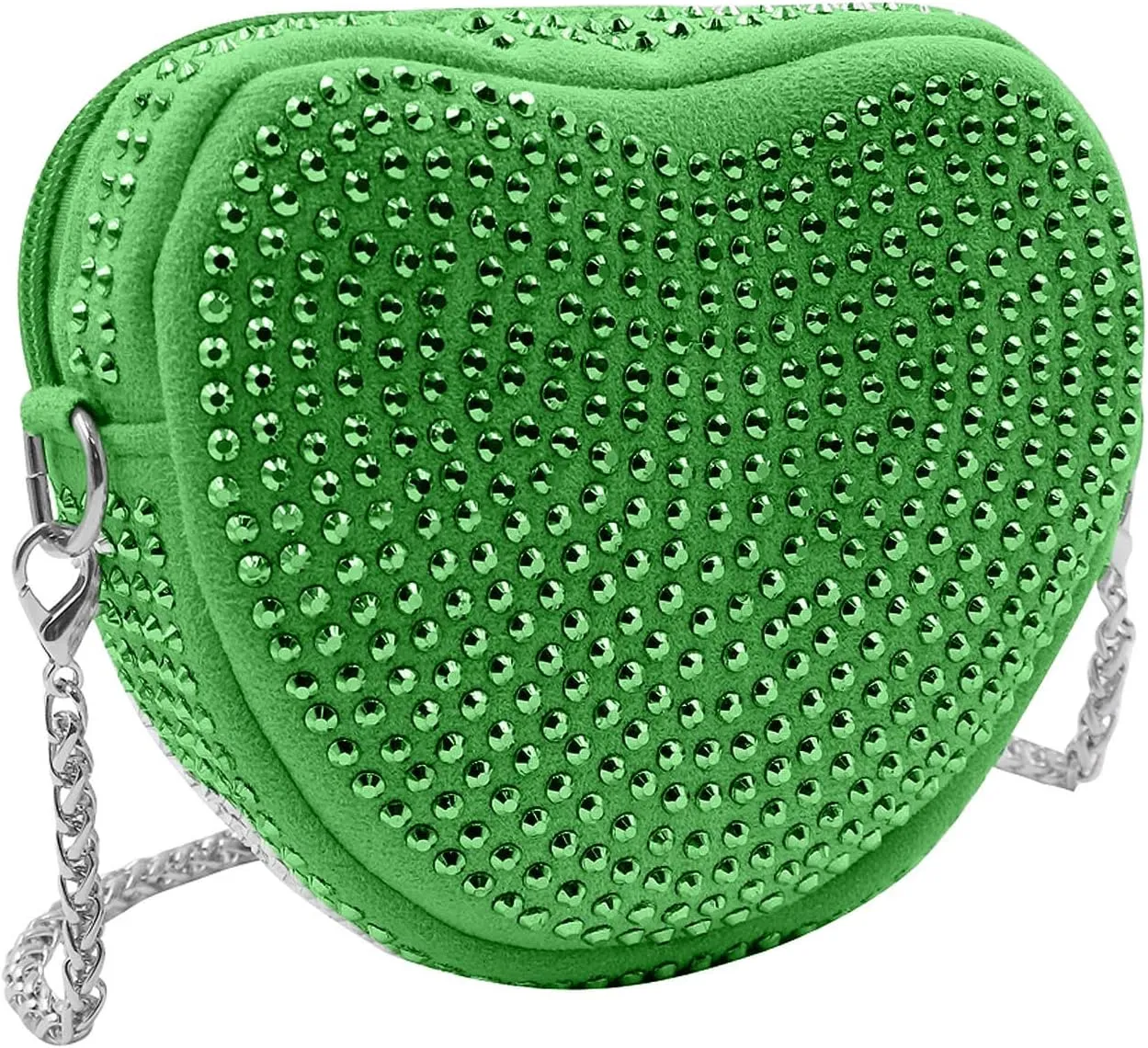 RARITYUS Cute Heart Shaped Purse Bling Rhinestone Crossbody for Women Girls Wallet Shoulder Bag with Chain Strap