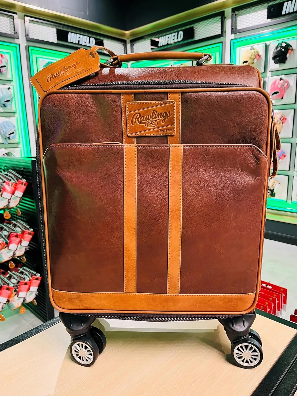 Rawlings | Wheeled Luggage Leather Travel Bag Collection | Carry-On Suitcase/Duffle Options |Telescoping Handle | Multiple Styles & Colors